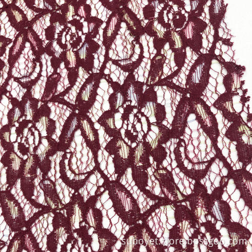 Red Wine Lace Knietting Fabrc